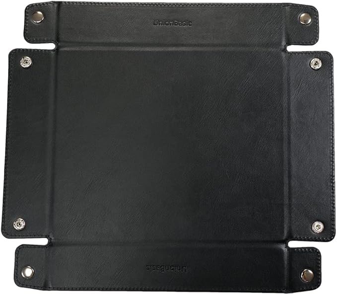 UnionBasic Medium Valet Tray, Jewelry Tray for Rings Watches Earrings, Entryway Catchall Caddy for Coins Keys Change, Nightstand Bedside Valet Holder, Trays for Electronic Gadgets, Black Plus