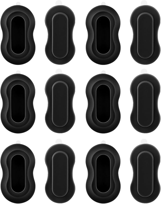 6 Pack Magnetic Remote Control Holder Wall Mount, Silicone Magnetic Organizer Storage Wall Holder No Drill Self-Adhesive for TV, Fan & Air Conditioner Remotes(Color:Black)