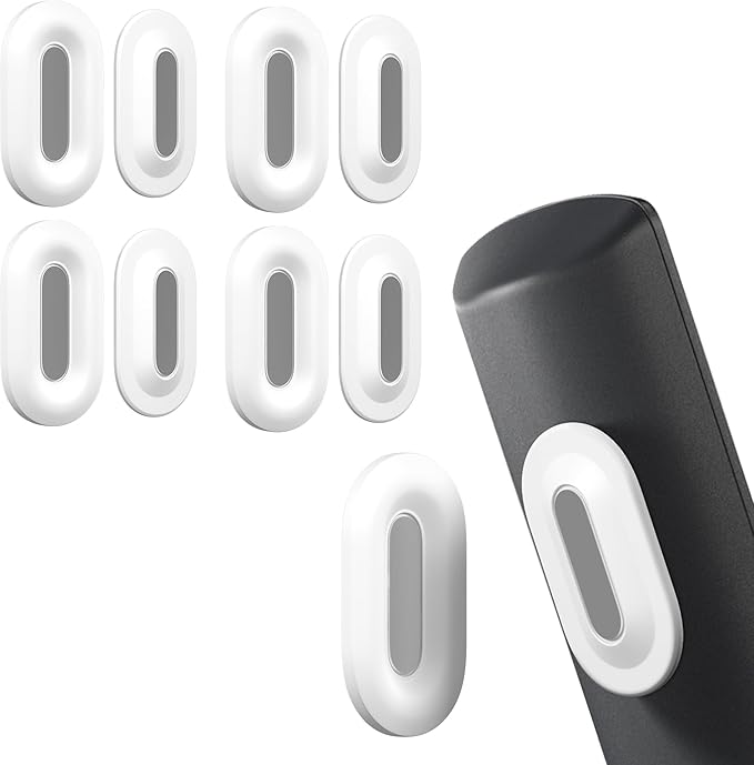 Nearockle Magnetic Remote Control Holder Wall Mount, 2025 Upgraded Smaller & Stronger Magnetic Silicone Remote Control Organizer TV Remote Charger Holder Caddy Back of TV (White-4 Pack)