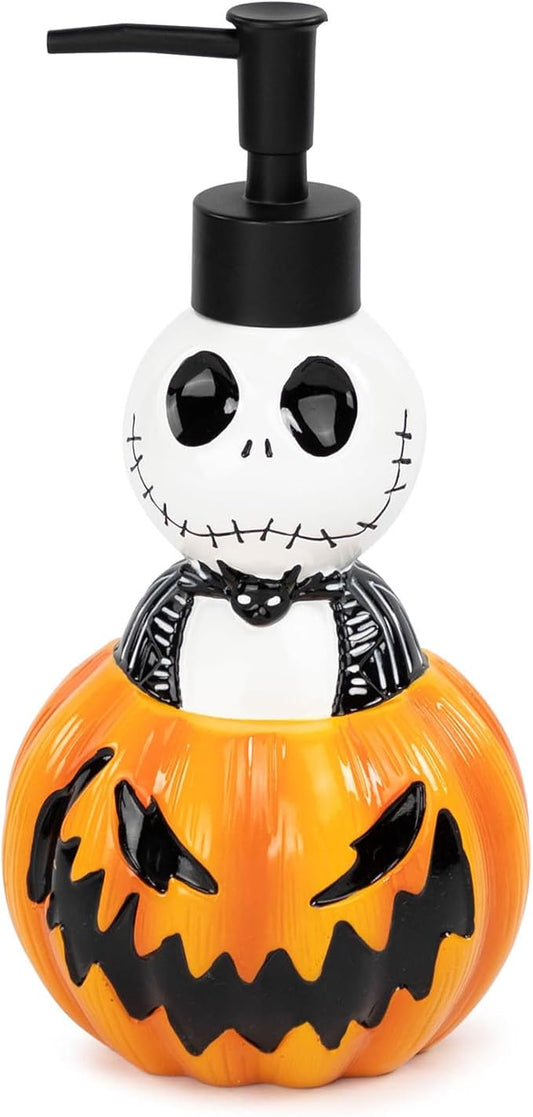 Disney Nightmare Before Christmas Soap Dispenser - Jack Skellington and Pumpkin Resin Lotion Pump - Bathroom Décor