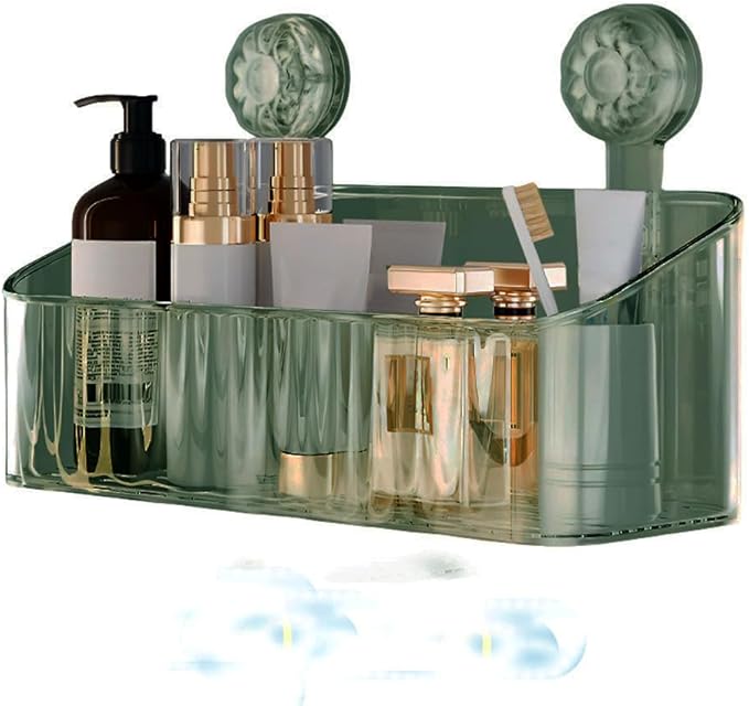 Shower Caddy, Strong Suction Shower Shelf Organizer, Bathroom Removable (Green)