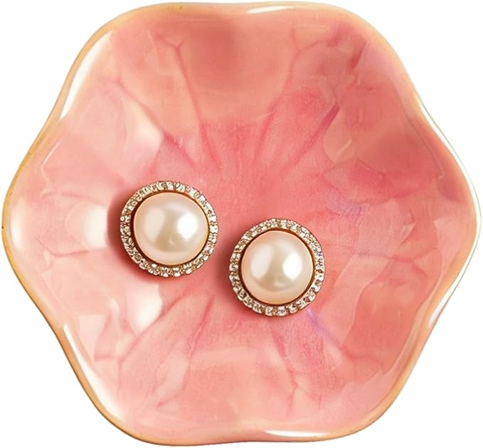Ceramic Trinket Dish, Ring Tray, Decorative Jewelry Dish for Earrings Necklaces Watch Keys, for Women