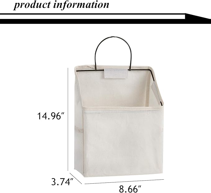 2 Pcs Wall-hanging Storage Bags,Desktop Organizer Basket Cotton Linen Hanging Storage Basket for Kitchen,Bderoom,Living Room-Plant