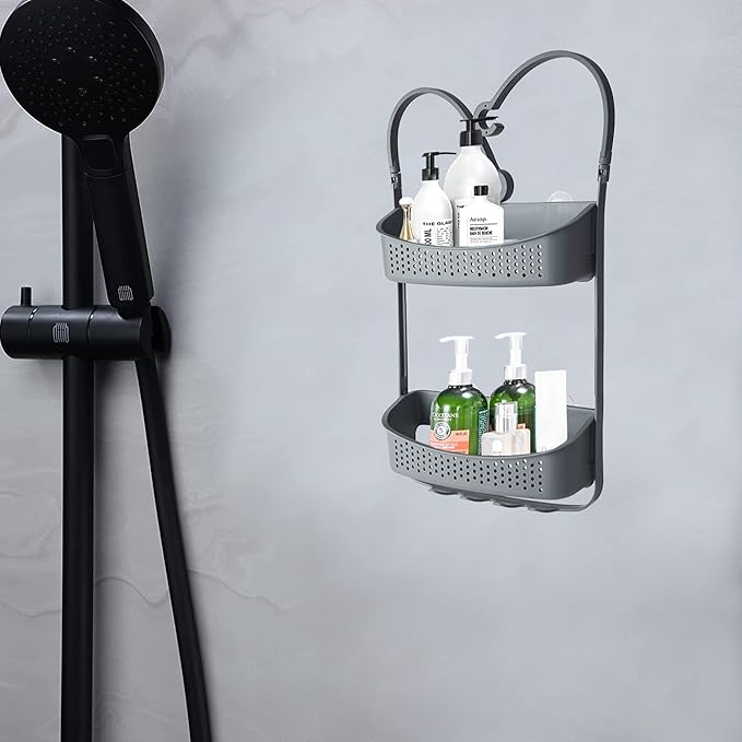 Blue Canyon Shower Caddy Double Hanging Grey