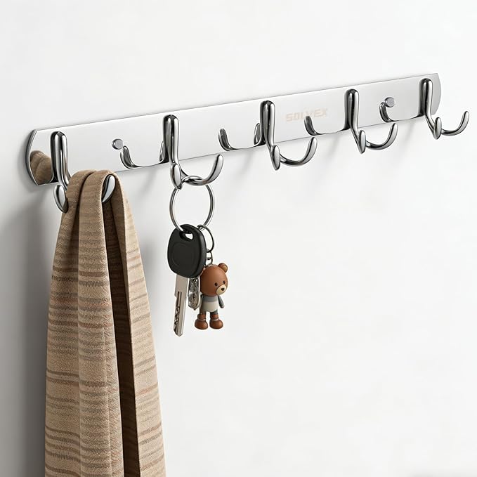 SOLVEX Coat Rack Wall Mount,2 Pack Coat Hooks Wall Mount, Hat Rack Key Holder Bag Hanger for Wall,Wall Hooks for Hanging,Purse Hanger Towel Hooks for Bathroom SP-60303