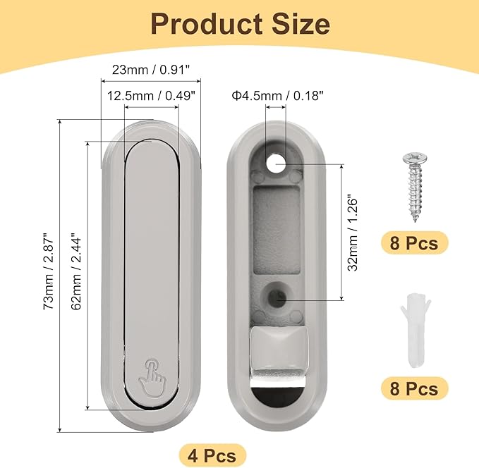 uxcell 4Pcs Foldable Wall Hooks, Aluminum Alloy Heavy Duty Wall Mounted Folding Coat Hooks with Mounting Accessories Space-Saving for Hanging Coat Towels Hat Bags, Oval, Gray