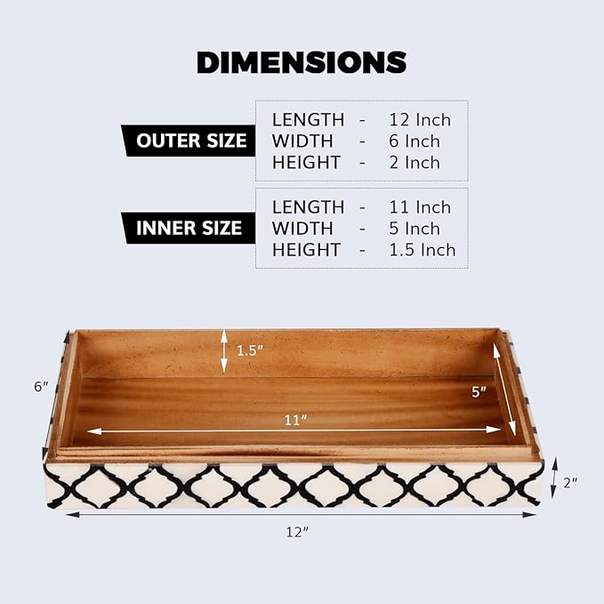 Handicrafts Home Large Decorative Storage Box 12x6â Coffee Table Organizer Box, Modern Home DÃ©cor Accent, Keepsake Memory Box, Jewelry Storage Box, Boho Decorative Box with Lid for Shelf, Mantle Decor