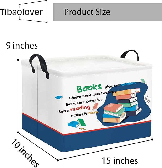 Rectangular Kids Storage Bin Gift Basket Baby Organizer Cute Kids Toy Bin Room Decor(Book)