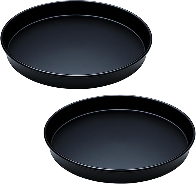Amolliar Black Lazy Susan Turntable Organizer, 12" 2 Pack, Non-Skid Metal Spice Rack Organization for Cabinet, Kitchen, Fridge, Countertop, Makeup, Pantry Organizer and Storage, Under Sink Organizer