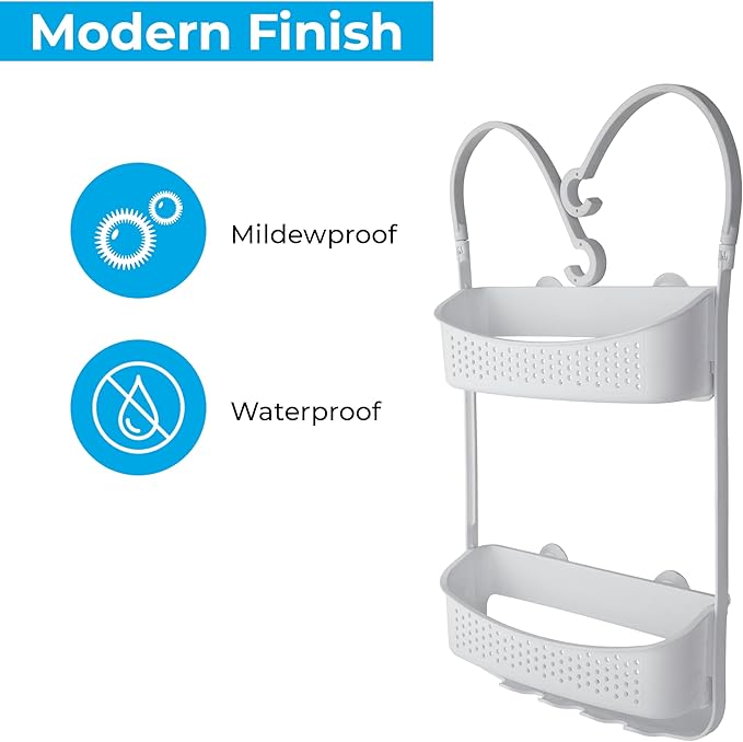 Blue Canyon Shower Caddy Double Hanging White