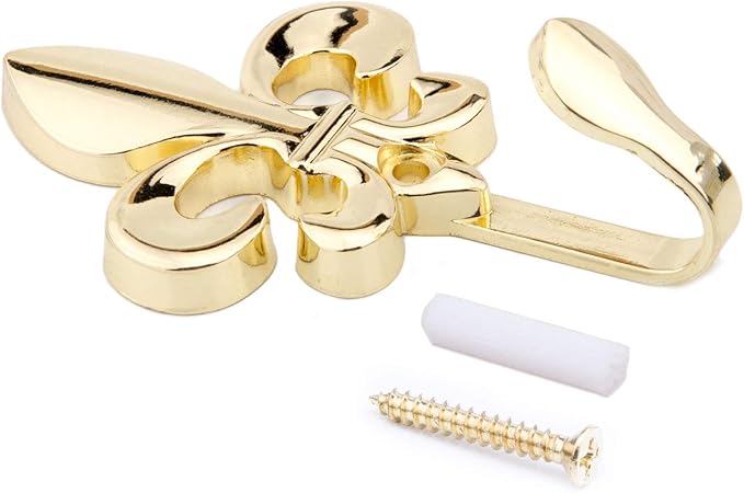 Bathroom Towel Hooks, Decorative Wall Hooks Coat Hooks Heavy Duty Metal Hooks Wall Mounted Hanging Hooks for Hanging Key Purse Robe Hat Scarf Belt Handbag Cup Mug 4 Pack (Gold)