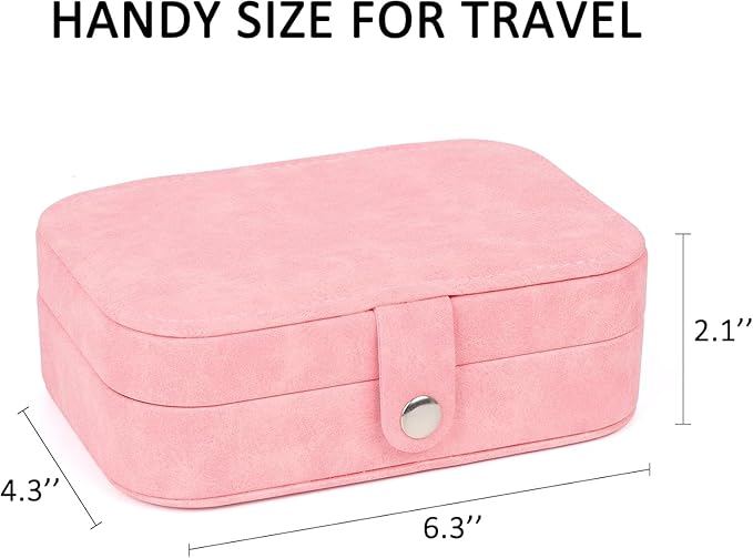 Travel Jewelry Box,Small Jewelry Organizer Boxes for Women Girls, Travel Jewelry Case Portable Jewelry Storage for Earrings,Ring,Necklaces,Bracelets - Red