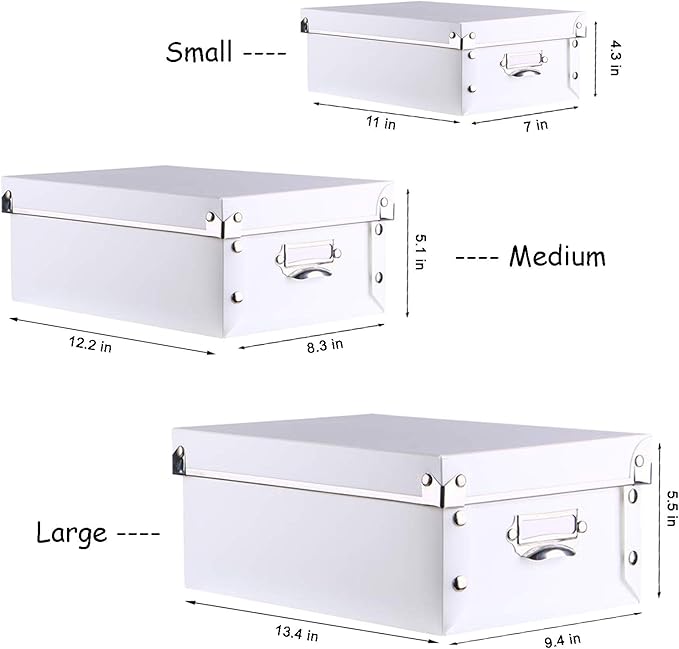 SEEKIND Decorative Storage Boxes with Lids,Water-Proof Storage Bins for Shoes,Clothes,Office …