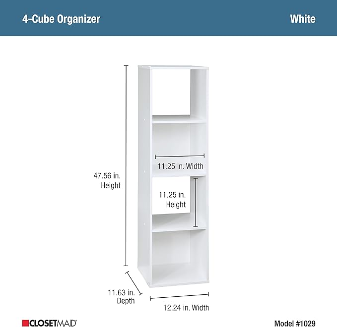 Closetmaid 4 Cube Stackable Storage, White