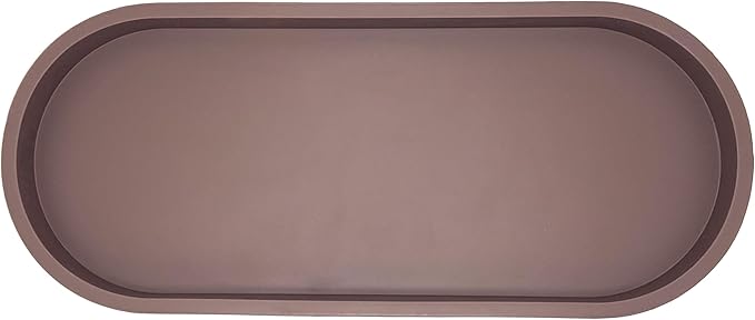 Happitasa Premium 12â x 5â Silicone Vanity Tray | Sink and Surface Organizer with Sturdy Non-Slip Base | Heat Safe, Dishwasher Safe (Dark Chocolate)