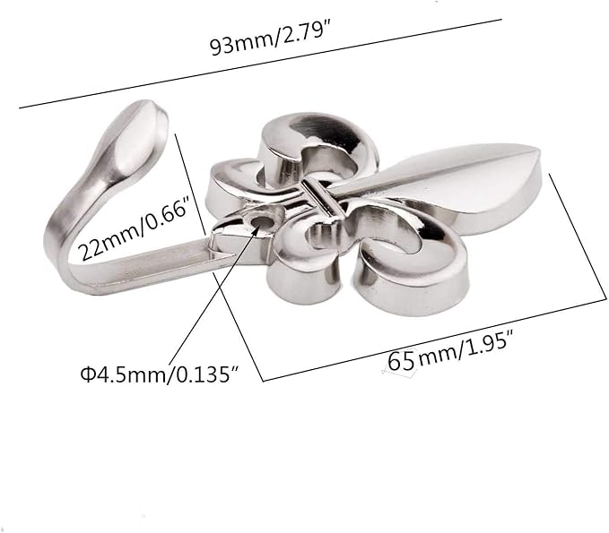 Bathroom Towel Hooks, Decorative Wall Hooks Coat Hooks Heavy Duty Metal Hooks Wall Mounted Hanging Hooks for Hanging Key Purse Robe Hat Scarf Belt Handbag Cup Mug 4Pack Silver
