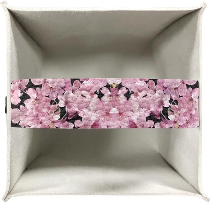 Axolotl Cherry Blossoms Tissues Cube Box Cover with Bottom Belt Decorative Tissue Box Cover for Bathroom Vanity Countertop Office Desk