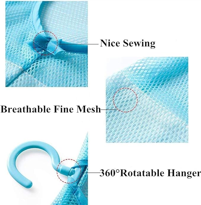 DurReus Outdoor Mesh Clothespin Bag Bathroom Shower Caddy Holder Home Storage Kitchen Organizer Hanger Sack Clips Holders 3 Pack
