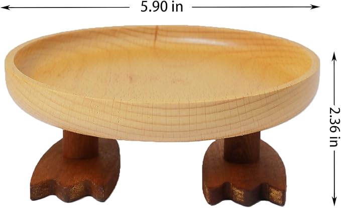 Wood Key Bowl for Entryway Table, Key Tray, Jewelry Tray, Valet Tray with 2 Cute Duck Feet, for Rings, Coins, Bracelets Watches