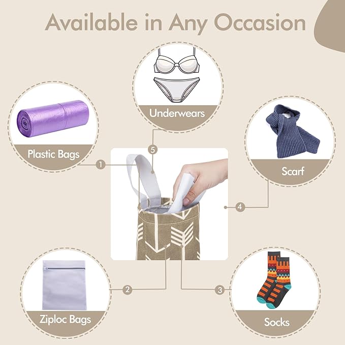 TOGETRUE Plastic Bag Holder, Washable Grocery Bag Holder Organizer, Large Wall Mount Trash Storage Dispenser for Home, Kitchen, Travelling (Khaki)