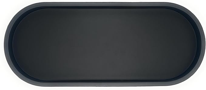 Happitasa Premium 12â x 5â Silicone Vanity Tray | Sink and Surface Organizer with Sturdy Non-Slip Base | Heat Safe, Dishwasher Safe (Black)