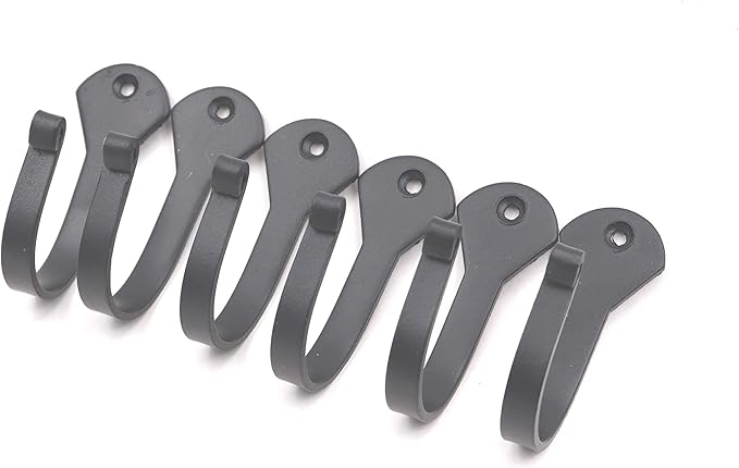 THDC Nail Hooks, Vintage, Rustic Curved Metal Fasteners – Decorative Colonial Wall Décor, Heavy Duty Wall Hooks, Hangers for Keys, Coats, Robe, Bags, Home, Kitchen Set of 12 (Big 2.5")