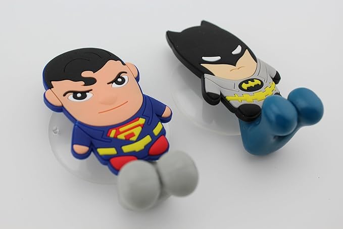 Bat Superhero 2 pcs Set Toothbrush Holders with Suction Cup for Wall in Bathroom at Home RV Camper Van