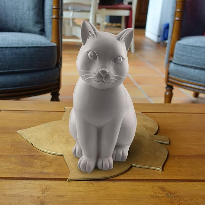 Cat TV Remote Caddy Fun & Durable Polyresin Organizer with 3 Compartments for Remotes, Eyeglasses, Office Supplies for Cat Lovers