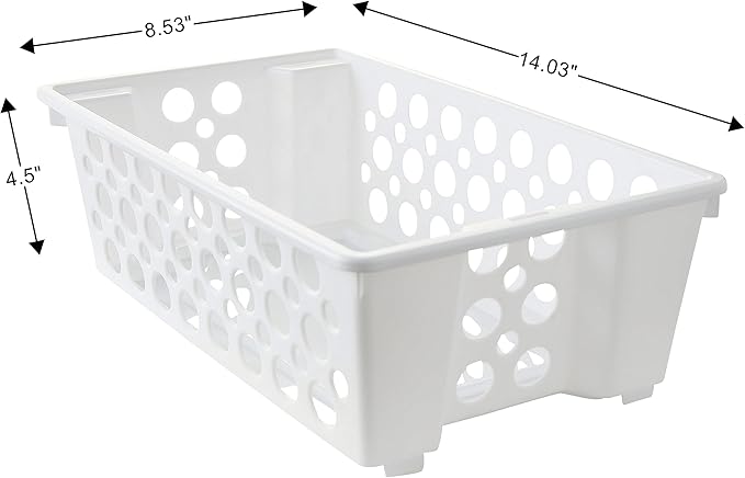 Short Slide-It Baskets, 2 Pack, Stacking and Sliding Modular Storage, Great Organizing Bins for Pantry, Closet, Bedroom, Office, and all Storage, 14” x 8.9” x 4.5”
