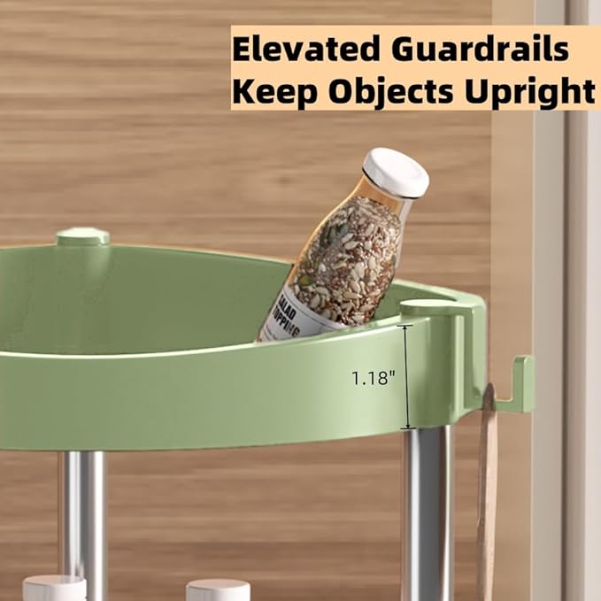 10.01" 2-Tier 360°Rotating Lazy Susan turntable Organizer Spice Rack Organization for Kitchen countertop and Cabinet pantry Organizers and storage(4Green, Extra Large)