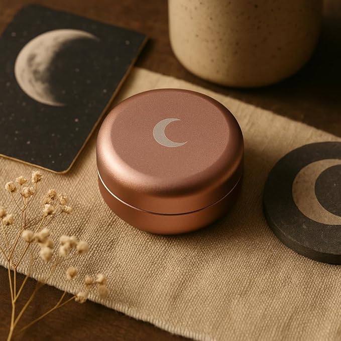 Brando Moon Small Metal Pill Container - 2.1 x 0.9” Pocket Size Portable Pill Box Case – Sturdy Storage Organizer for Coffee, Pills and other Small Components while Traveling