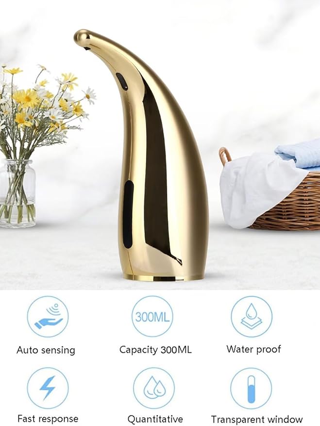 Soap Dispenser,Touchless Bath Kitchen Countertop Automatic Soap Dispenser with Infrared Motion Sensor,IPX6 Waterproof.Perfect for Bathroom and Kitchen.