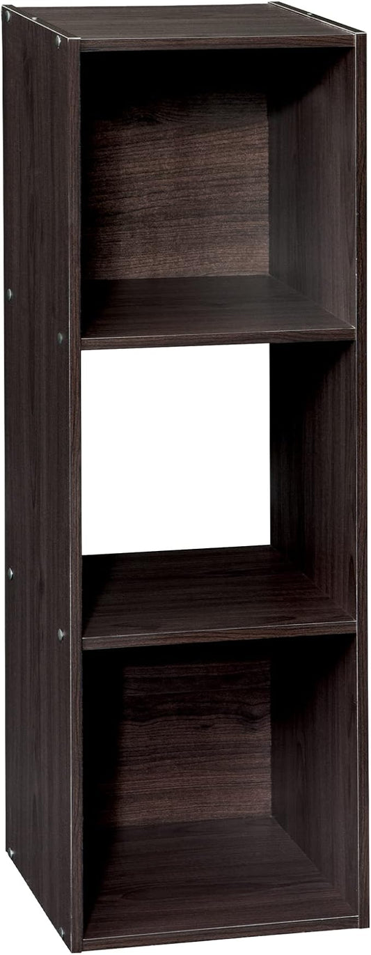 ClosetMaid Cubeicals 3 Cube Storage Shelf Organizer Bookshelf, Stackable, Vertical or Horizontal, Easy Assembly, Wood, Espresso Finish