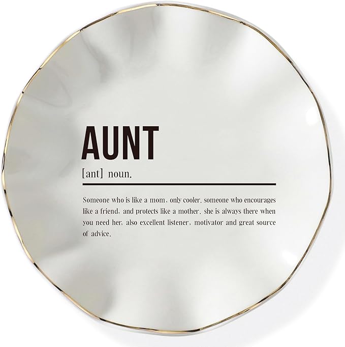 HOME SMILE Mother's Day for Aunt Ring Dish-Aunt Gifts from Niece Birthday Christmas Valentine's