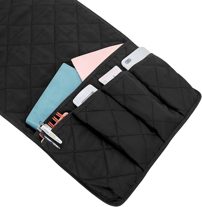 MDSTOP 5 Pockets Remote Control Holder, Magazine Rack, Space Saver Organizer, Draped Over Sofa, Couch, Recliner Armrest