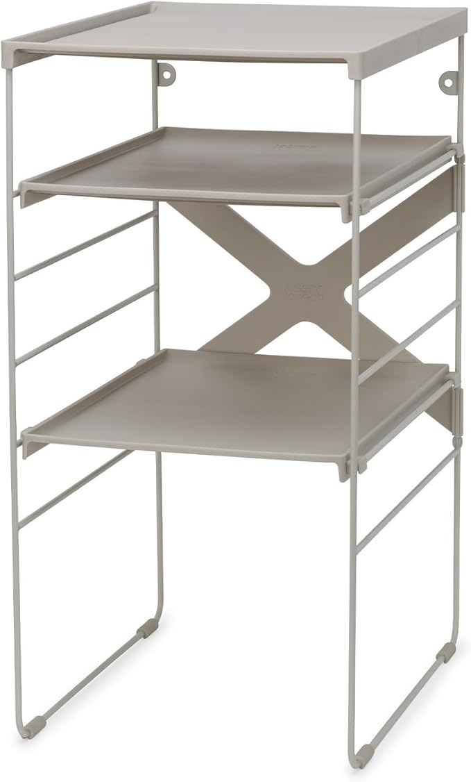 Joseph Joseph Level Adjustable Tier Shoe Rack Organizer, Durable Shelves and Sturdy Steel Frame, Holds 4 Pairs