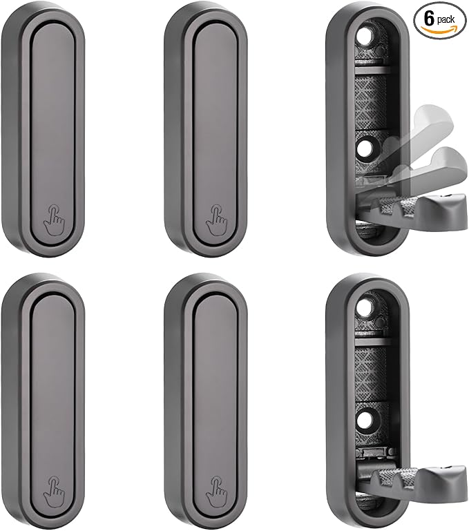 Folding Wall Hooks, 6pcs Foldable Coat Hooks, Heavy Duty Folding Hook for Hanging Coats Towel Hat Backpack, Gray