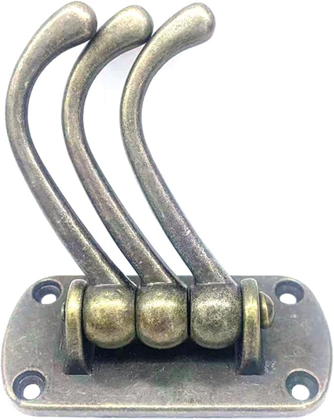 4PCS Rustic Swivle Hook, Zinc Alloy Swivel Coat Hook Wall Mounted Coat Hook Decorative Cast Iron Heavy Duty Double Hooks Vintage Robe Rv Bathroom Kitchen Garage Hooks (Triple Hook)
