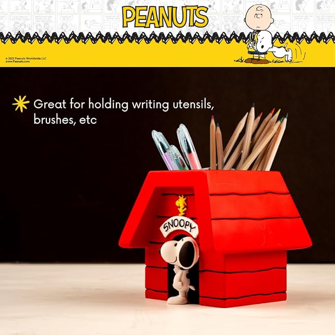 Peanuts Snoopy Toothbrush Holder - Makeup Brushes/Pens Tumbler, (Officially Licensed Product) by Franco Collectibles
