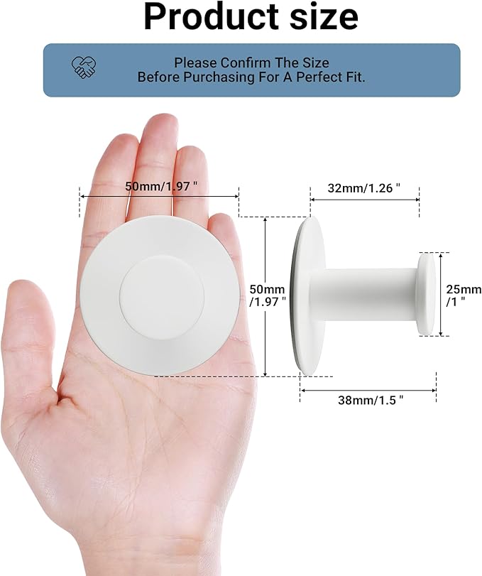 SAYAYO White Hooks for Hanging, Self Adhesive Hooks Coat Hook Wall Mount, White Towel Hook for Bathrooms, Stick on Hook SUS304 Stainless Steel, 4pcs