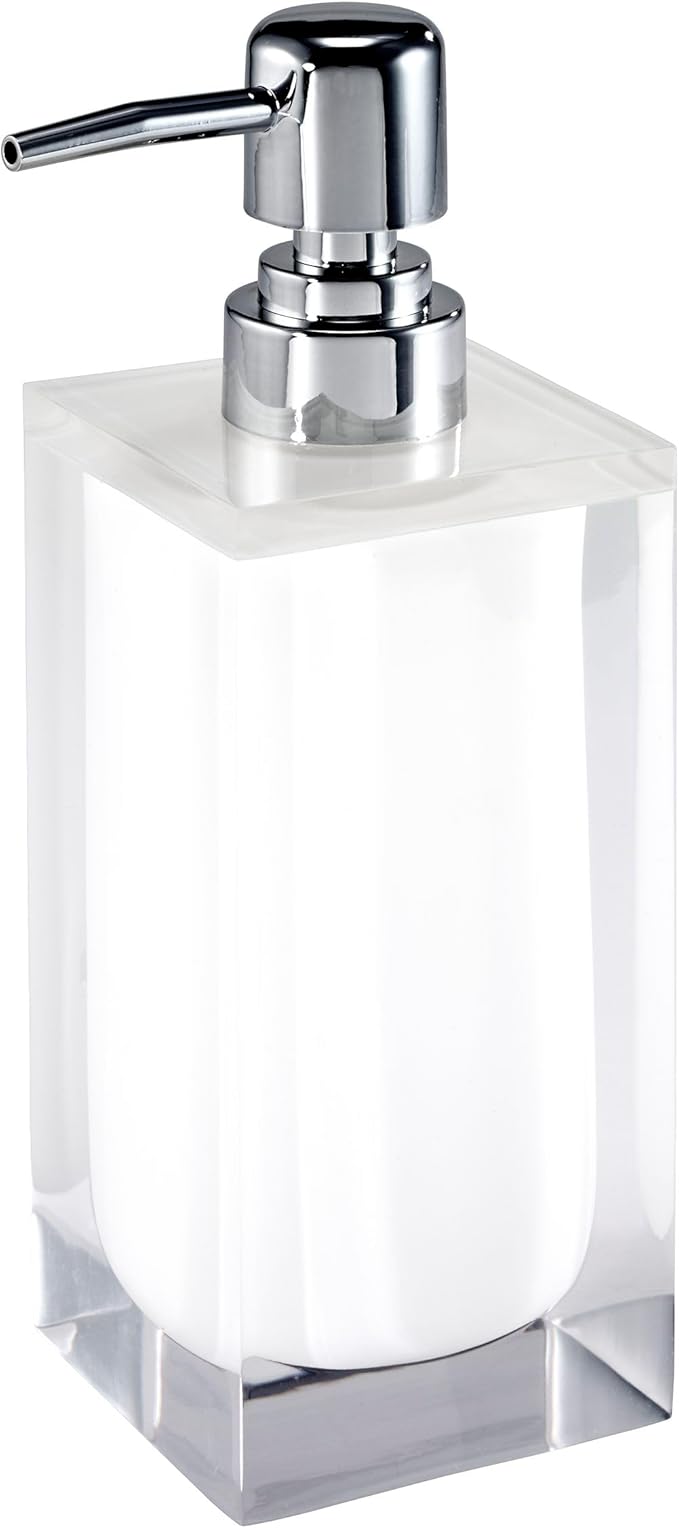 Izod - Lotion Pump/Soap Dispenser, Sleek Resin Countertop Accessories, Dorm Room Essentials, Modern Home Decor (Marina Collection, White)