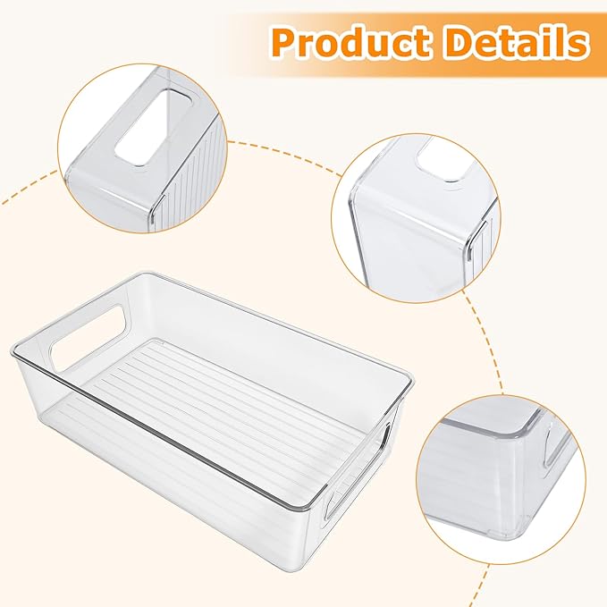 2Pack Clear Baby Bottle Organizer Portable Baby Bottle Storage Container for Cabinet,Drawer，Counter,Kitchen,Refrigerator-Portable Nursery Storage Plastic Baby Organizer