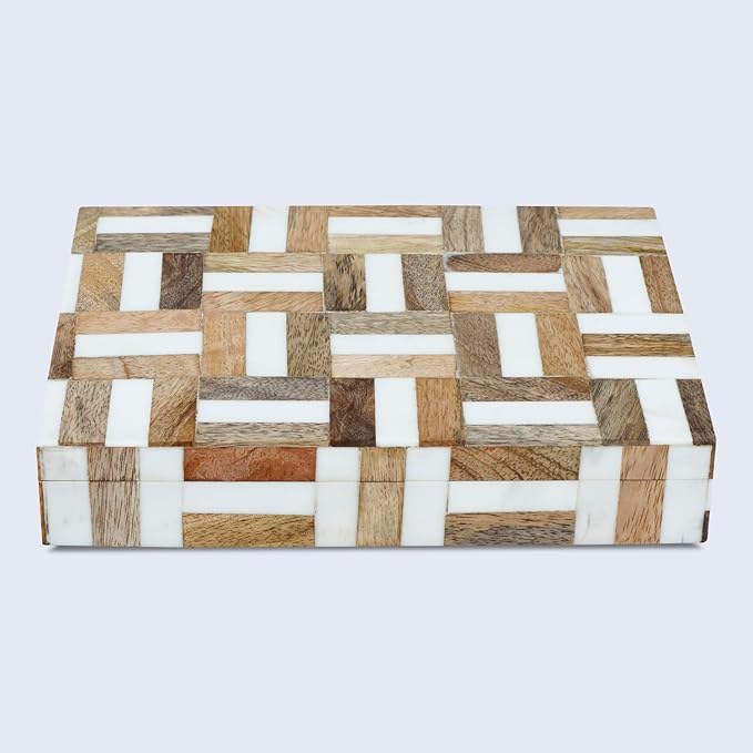 Handicrafts Home Decorative Box 5x7 – Photo Storage Box, Jewelry Organizer, Modern Decorative Storage Box with Lid, Bohemian Table Décor, Vintage Keepsake Box for Shelf or Coffee Table Décor