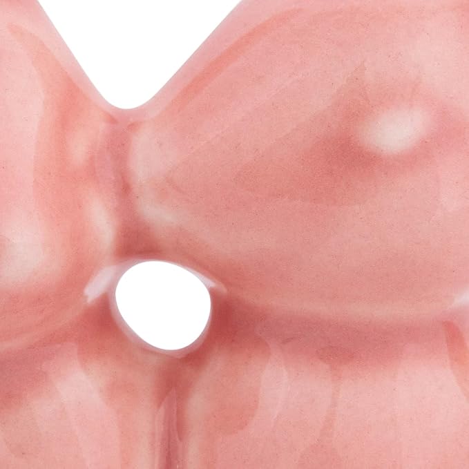 Creative Co-Op Ceramic Bunny Rabbit Ring Holder, Pink