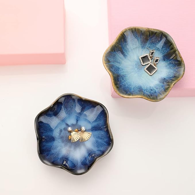 Ceramic Jewelry Dish,Leaf Jewelry Tray Key Tray,Small Ring Dish Holder Decorative Jewelry Plate Trinket Dish Catchall Tray Nightstand Decor for Entryway Table Room Decor Stocking Stuffers for Women