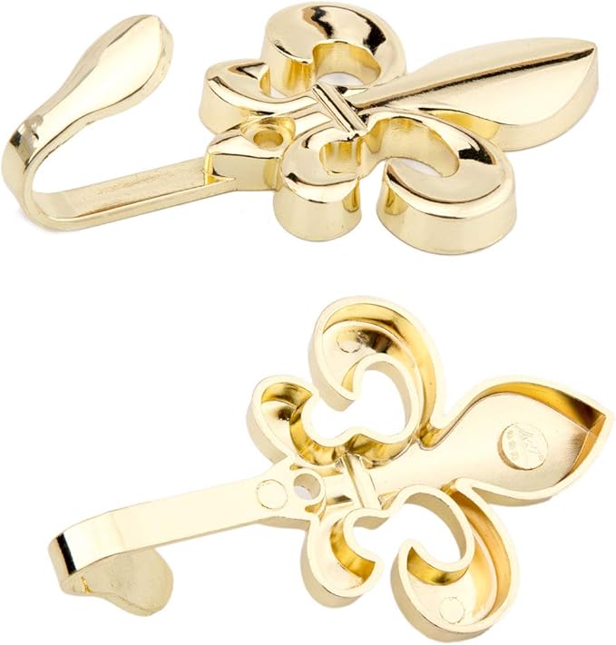 Bathroom Towel Hooks, Decorative Wall Hooks Coat Hooks Heavy Duty Metal Hooks Wall Mounted Hanging Hooks for Hanging Key Purse Robe Hat Scarf Belt Handbag Cup Mug 4 Pack (Gold)