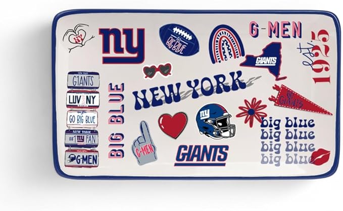 The Memory Company Officially Licensed NFL Team Spirit Ceramic Trinket Tray, Decorative Storage Catch-All, Home & Office Organizer, Gift for Football Fans