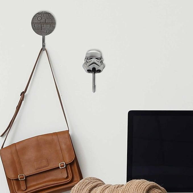 Open Road Brands Disney Star Wars Death Star Cast Iron Wall Hook - Star Wars Wall Hook for Coats, Jackets, Keys and More