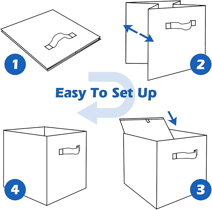 ShellKingdom Storage Bins, Foldable Fabric Storage Cubes And Cloth Storage Organizer Drawer For Closet And Toys Storage, 13 X 13 X 13 INCH, 6 Pack (Lavender)
