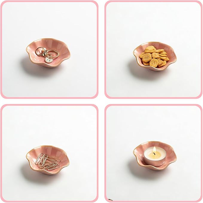 Ceramic Trinket Dish, Ring Tray, Decorative Jewelry Dish for Earrings Necklaces Watch Keys, for Women